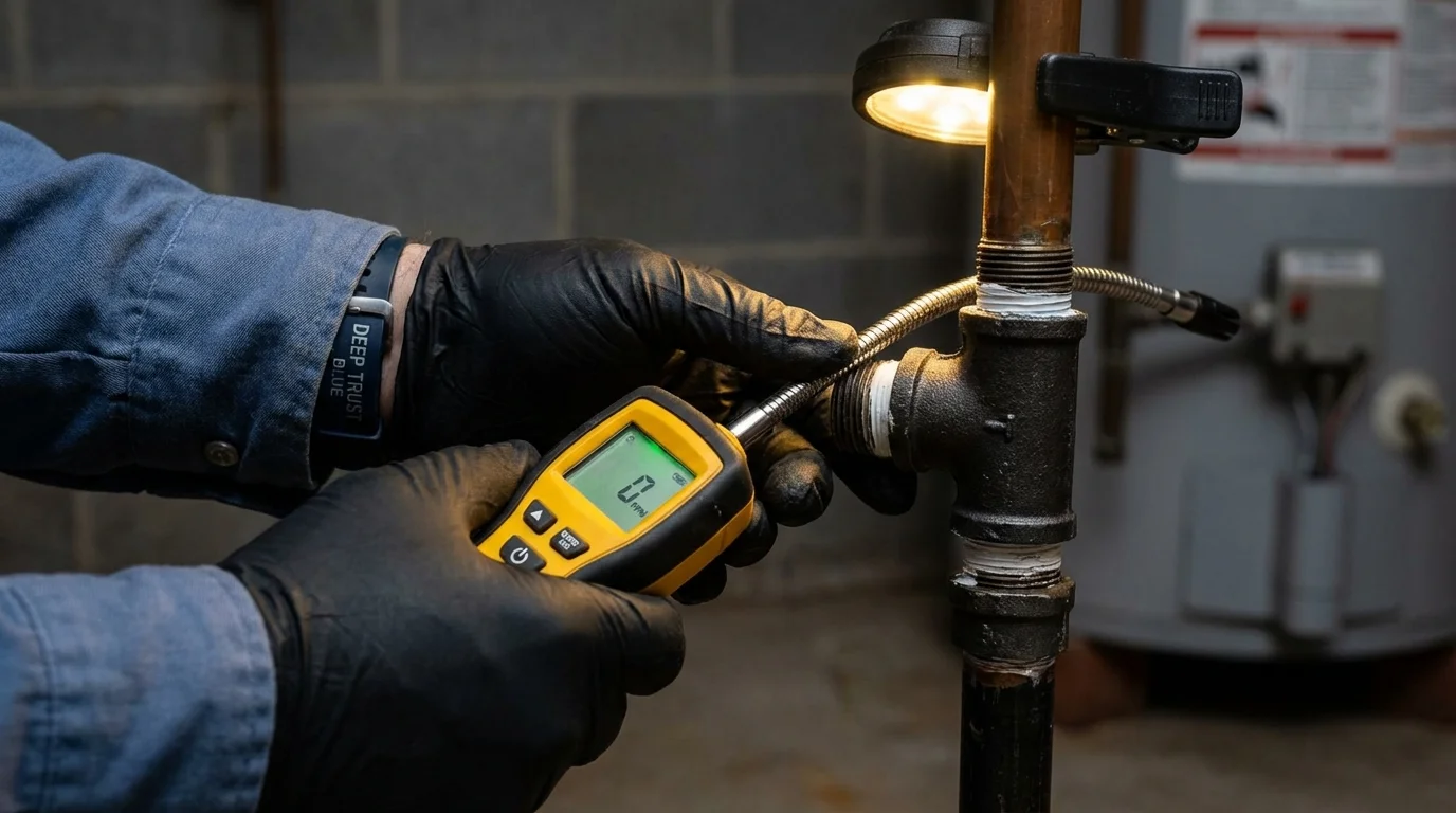 Gas leak detection with electronic sniffer by Johns Plumbing LLC in Bradenton